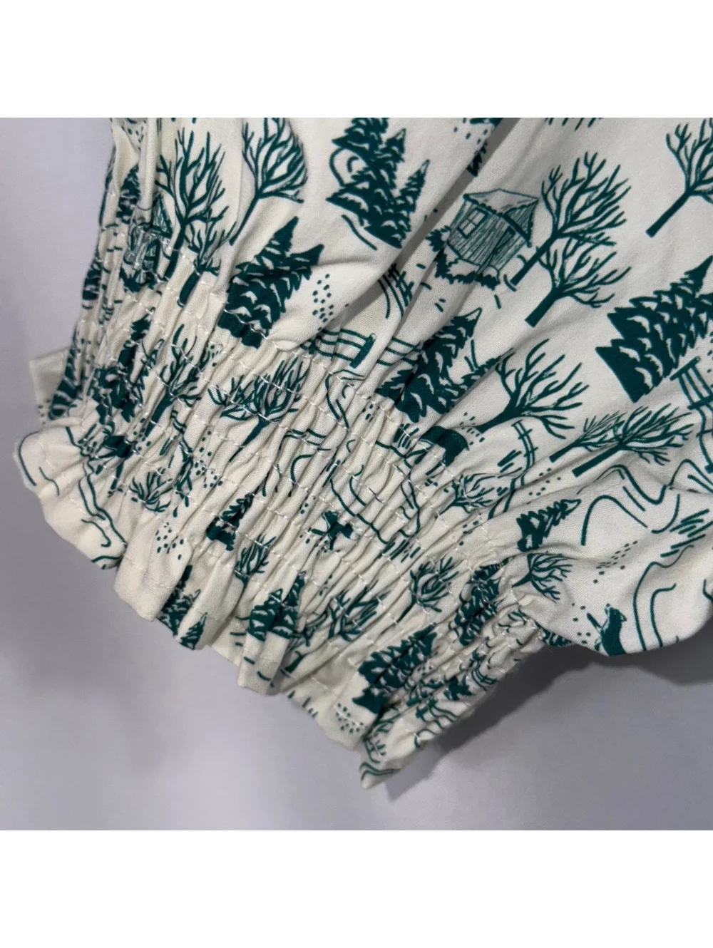 Shop the Mint Girls Size 8/10 Winter Toile Print Tiered Dress Green Ivory